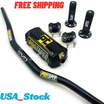 Motorcycle Handlebar For PRO Taper Pack Bar 1-1/8 Handle Bar Pads Grips Dirt Pit • $63.89