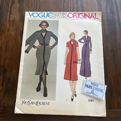 Vogue Paris Original Vintage 70’s Dress Sewing Pattern Laurent #1291 14/36B • $29.95