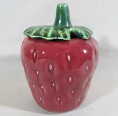 Vintage Ceramic Strawberry Jam Jelly Jar Container With Lid • $9.95