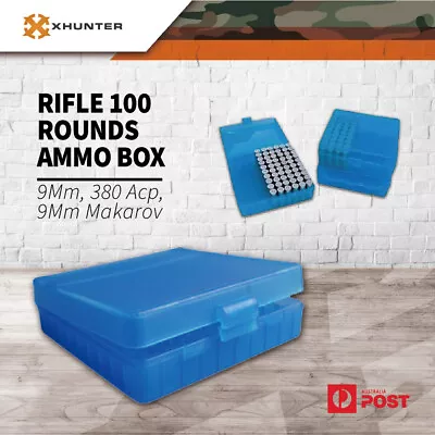 Xhunter 100rnd Flip-top Rifle Ammo Box Case  9mm Makarov 380 Acp 30 Luger Xt906 • $21.50