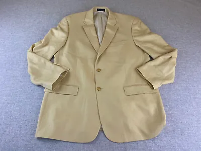 Haspel Sportcoat Blazer Jacket Mens 46 L Yellow Two Button Silk Wool • $19.99