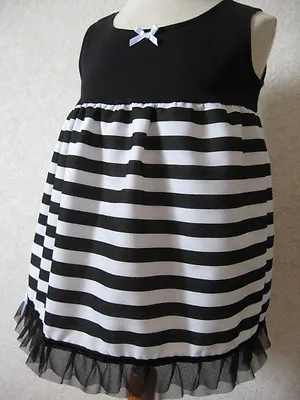 £15 • Buy Black Striped  Baby Dress White Shower Gift Alternative Clothing Gothic 