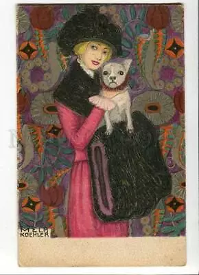 276580 Mela KOEHLER Lady FRENCH BULLDOG Art Nouveau BKWI #621 • $233.38