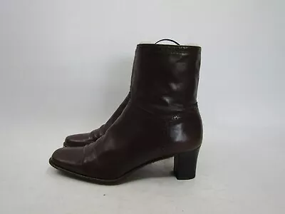 Antonio Melani Womens Size 8.5 M Brown Leather Zip Fashion High Ankle Boots • $26.59