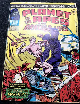Vintage 1976 Marvel Comics Planet Of The Apes & Dracula Lives Comic Good For Age • £3.99