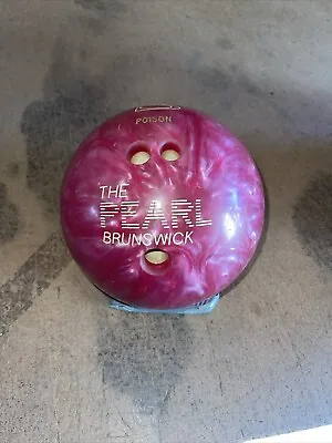 Vintage The Pearl Brunswick Bowling Ball Pink Swirl  10 Pound With Bag • $20