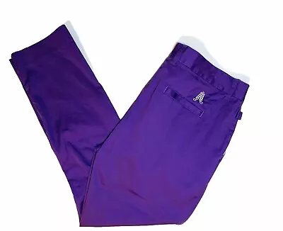 Royal And Awesome Pants Men's 36X30 Purple Golf Chino Casual Cotton Office • $23.99