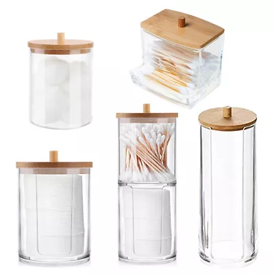 Clear Cotton Wool Pad Dispenser Bathroom Plastic Make Up Storage Holder Acrylic· • £5.31