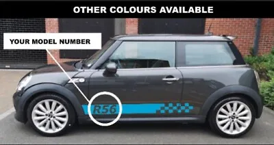 Mini Cooper S Mini One Side Stripes Vinyl Graphics Decals R53 R56 F56 R55 R50 • $23.74