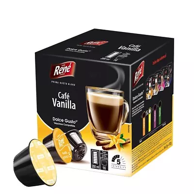 Cafe RENE Dolce Gusto Pods VANILLA BEAN COFFEE Pods -16ct.-  SHIPS FREE • $16.99