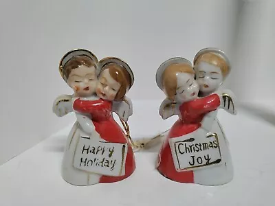 Vintage Ardalt 1950s Hugging Angels Porcelain Bell Ornaments Christmas Rare AsIs • $34.99