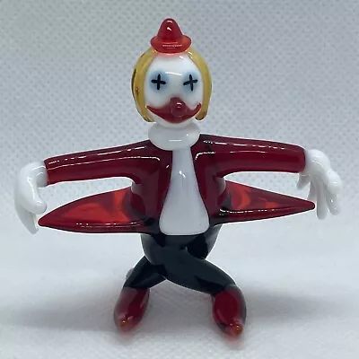 Vintage Murano Art Glass CLOWN Sculpture 2.25  Figure Ballet Jester Figurine EUC • $29.99