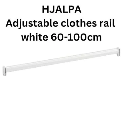 IKEA HJALPA Clothes Rail 60-100cm Adjustable Wardrobe Storage Organizer White • £10.99