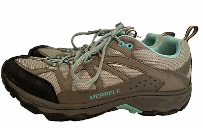 Merrell Calia Brindle Trekking Hiking Shoes Women 9 Brown Suede Lace Up J55688 • $20.79