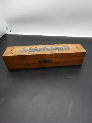 £14 • Buy Vintage Wooden School Artists Pencil Box - 3 Tiers, Steam Train 
