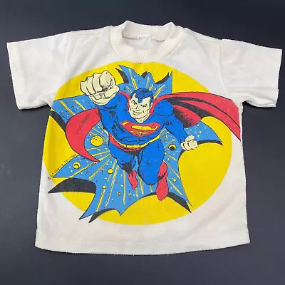 Vintage 1982 DC Comics Superman Shirt TODDLER Red White Blue Yellow • $29.97