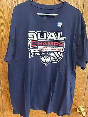 Brand New 2014 Uconn Huskies Basketball Dual Champions T-shirt Xl • $15.99