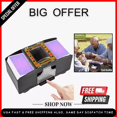 Automatic Card Shuffler Battery Operated Card Dealer Machine Electri... • $23.46