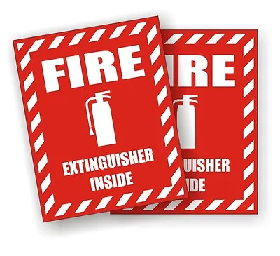 2 Pcs - Fire Extinguisher Inside Vinyl Stickers / Decals Semi Dump Truck Fleet • $4.59