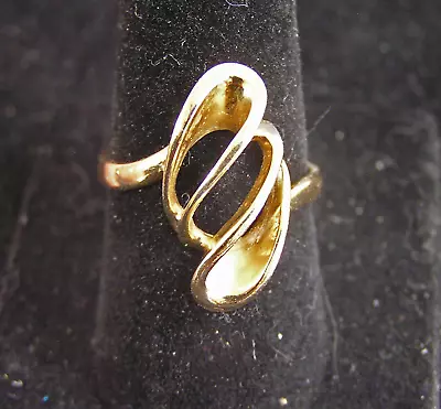 Mid Century Modern Free Form Squiggle 14kt Gold Ring 3.2g Size 7 • $149.99
