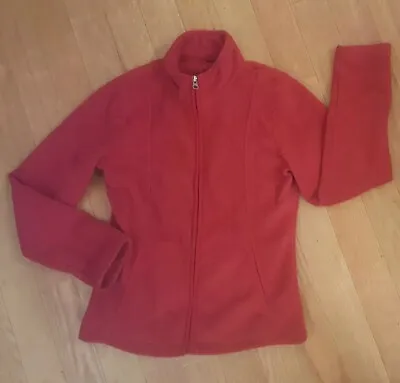 Women's Size XS Maroon Merona Zip Up Fleece Jacket • $17.99