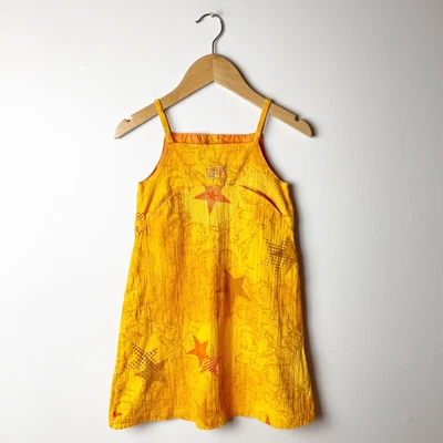£28.62 • Buy MARESE Girls 6 Orange Short Star Print Summer Sun Dress French Boutique