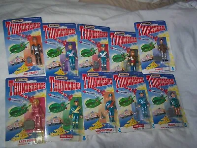 1993 Thunderbirds Carded Figures X 10 Tracy / Hood / Parker / Lady Penelope Etc • £149.99