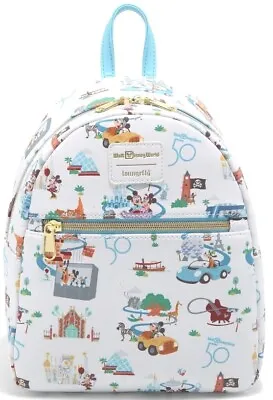 Walt Disney World 50th Anniversary Loungefly Mini Backpack Mickey Mouse Minnie • $95