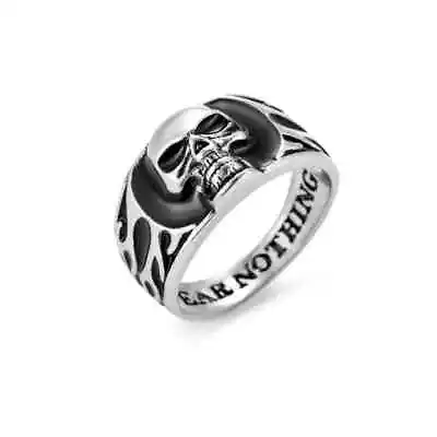 Skeleton Ring 8-13 Skull Flames Biker Gothic Hip Hop Men's Women's Fear Nothing • $7.19