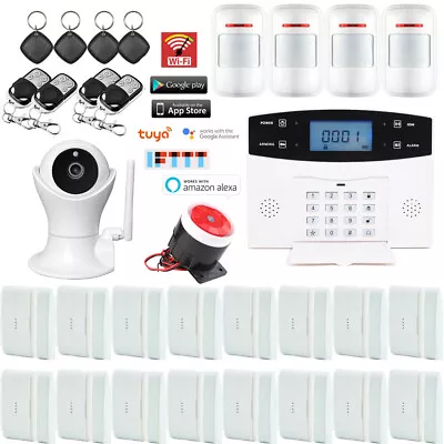 C48 Tuya APP WiFI GSM Wireless Wired Home Burglar Security Alarm System+Camera • $165.29