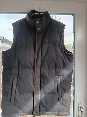 MUSTO Gilet Mens Size M Down Filled Lined Bodywarmer In Navy Blue Used • £27.50