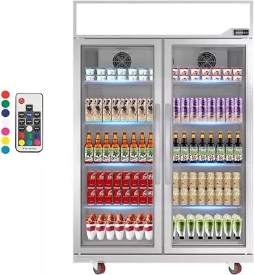 Merchandiser Commercial 2 Glass Doors Refrigerator Display Cooler 39 Cu.ft NEW • $1879.59