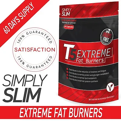 Simply Slim T5 Extreme Fat Burner Slimming Diet Lose Weight Fast Pills Tablet • £15.95
