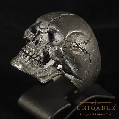 Handmade Ring Biker Skull Sterling Silver Harley Masonic Jewelry Size UNIQABLE • $134.10