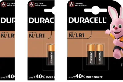 6x Duracell MN9100 LR1 1.5V Alkaline Batteries 910A E90 N KN AM5 Security Remote • £6.49