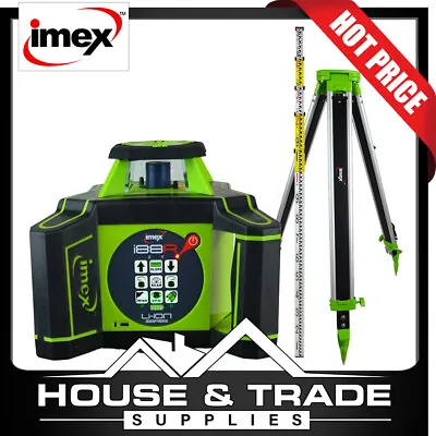 Imex Rotating Laser Level 600m RED BEAM H/V + Tripod & 5m Staff I88RK • $1899