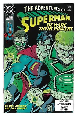 Adventures Of Superman #473 (Vol 1) : NM :  Rings Of Fire  : Green Lantern • £2.25