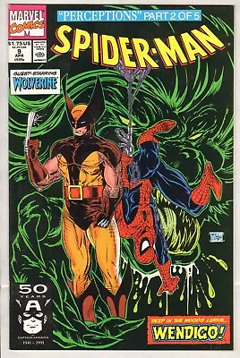 Spider-man #9 (1990 Series) (NM) (1991 Marvel) Wolverine! • $7.88