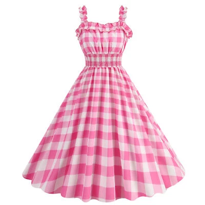 £15.76 • Buy Ladies Check Vintage 40s 50s Rockabilly Evening Prom Party Barbie Skaters Dress