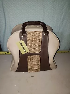 Vintage Brunswick Brown Single Bowling Ball Bag W/ Rack • $9.99