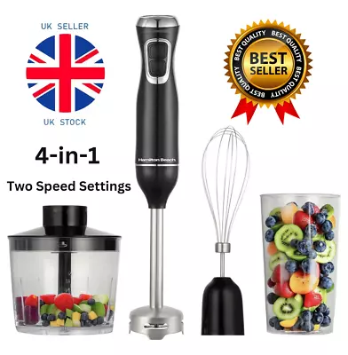 4 In 1 Electric Hand Blender Set Food Processor Mixer Whisk & Chopper Bowl • £49.99