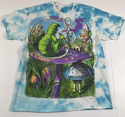 Liquid Blue Alice In Wonderland T Shirt Sz Large Movie Tie Dye Smokes Hookah • $28.95