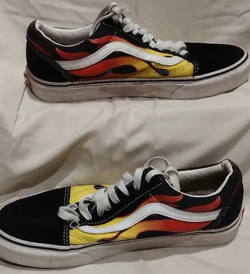 Size 5 - VANS Old Skool Flames Low Top Mens 6.5 Women's 8 • $25