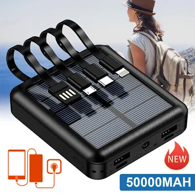 $24.89 • Buy Portable Solar Power Bank 50000mAh 4 Output Charger Fast Charging Power Charger