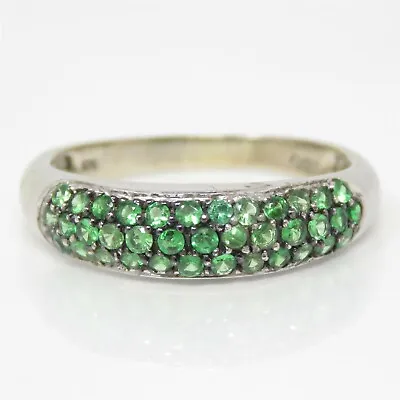 $399 • Buy NYJEWEL 10k White Gold Green Tsavorite Garnet Ring