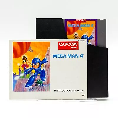 Nintendo NES Mega Man 4 Video Game & Manual Rockman Dr. Wily Cossack Capcom 1992 • $119.95