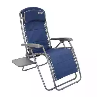 Chair. Quest Ragley Pro Blue Relaxer With Table.For Campingcaravanmotorhomes • £69.99