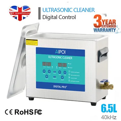 6.5L Digital Ultrasonic Cleaner Ultra Sonic Bath Cleaning Tank With Heater Timer • £145.95