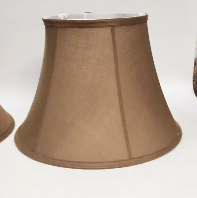 Vintage Fabric Lampshade Bell Shaped In Sable Brown  • $13.87