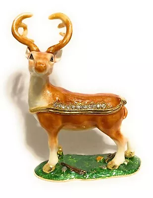 Reindeer Bejeweled Trinket Box Jewelry Box Animal Lover Gift Christmas Gift • $18